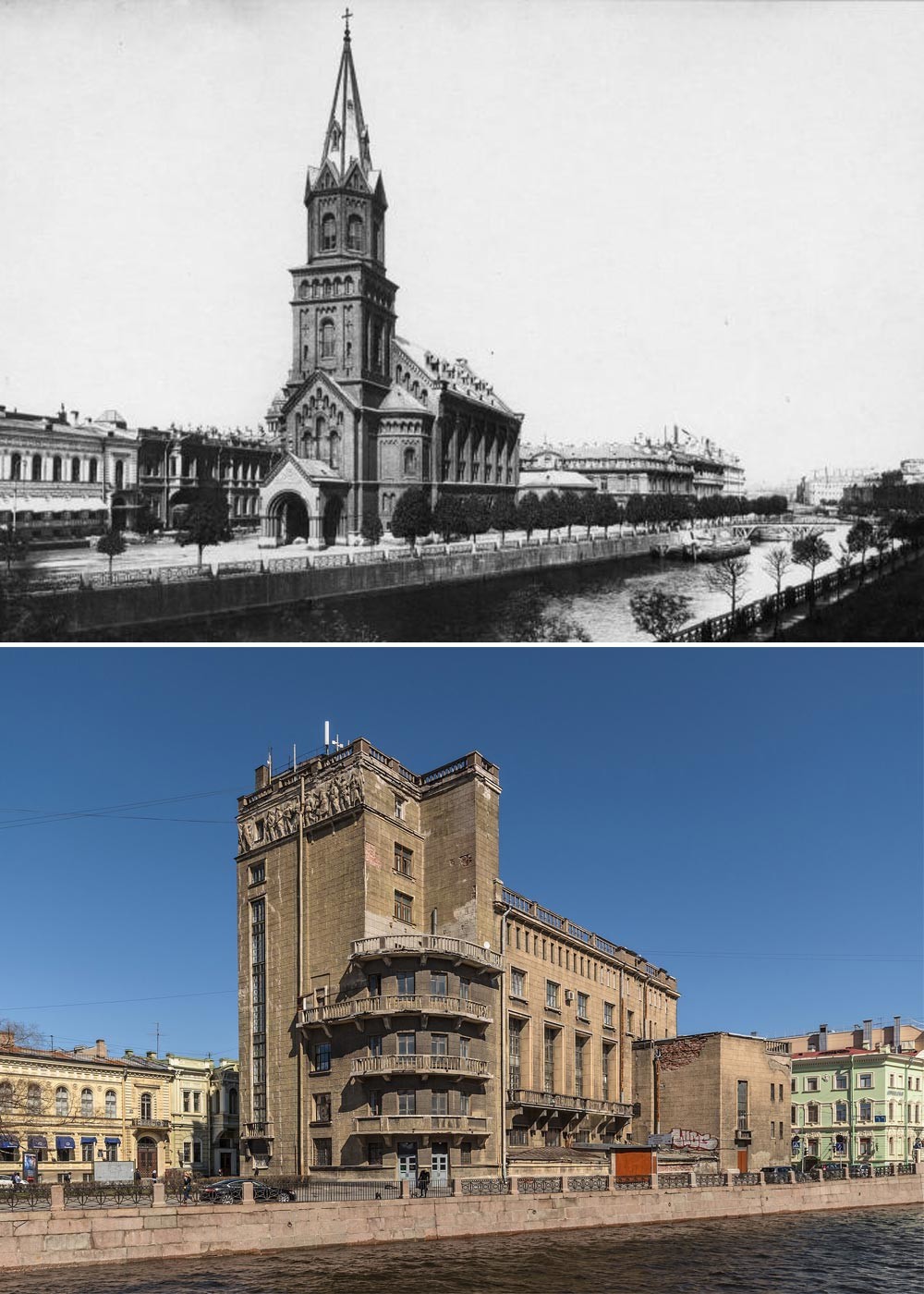 Pemandangan pada 1910 dan 2013. 
