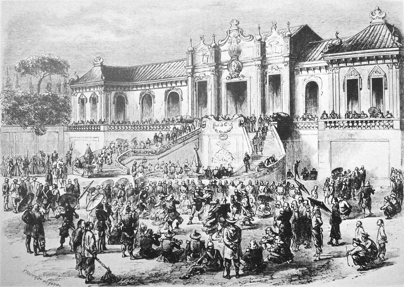 Разграбление дворца Юаньминъюань британскими и французскими войсками.