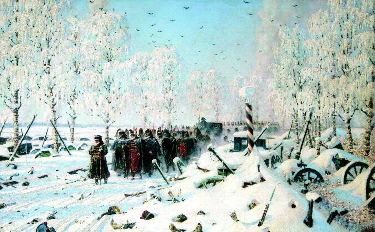 Rückzug Napoleons aus Russland. Gemälde von Wassilij Wereschtschagin.
