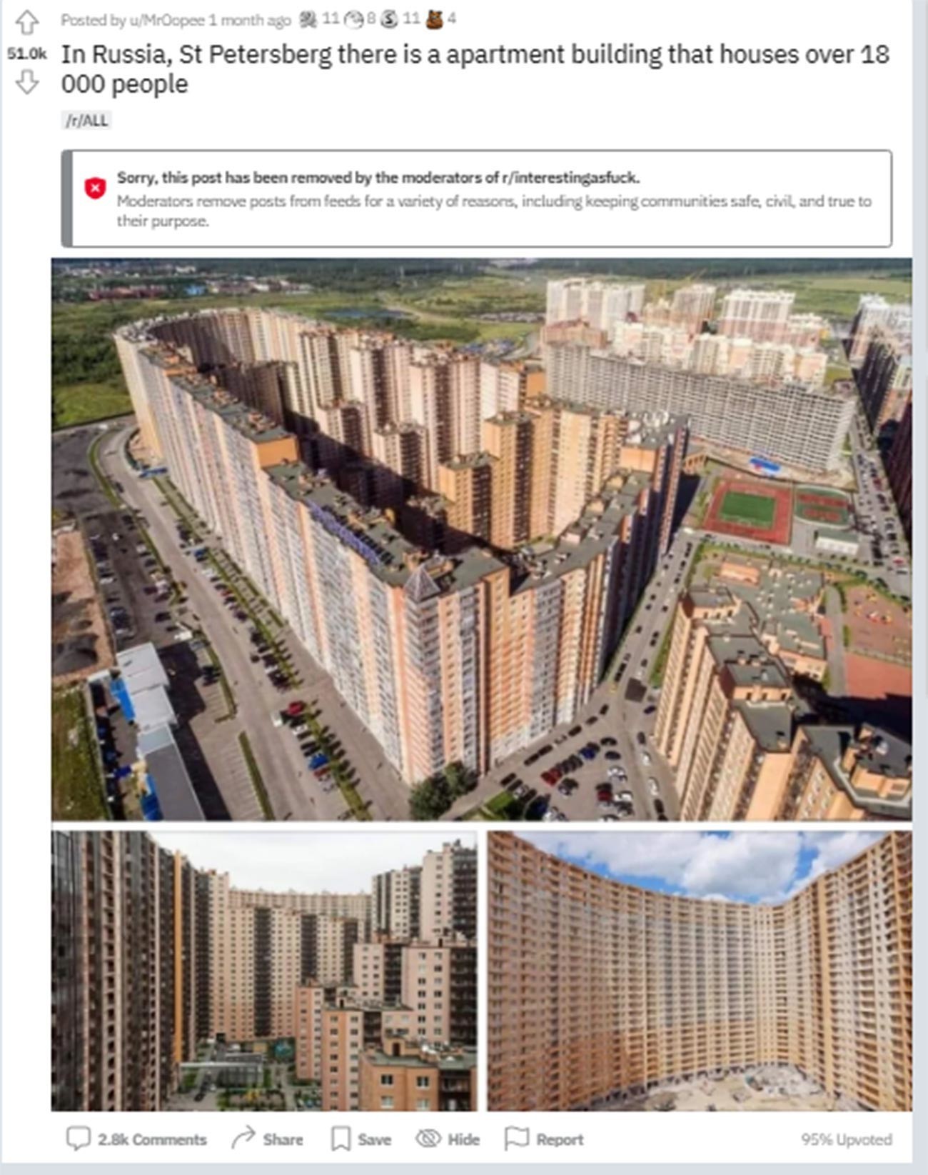 Complexo residencial em São Petersburgo abriga 20.000 pessoas. Mas como