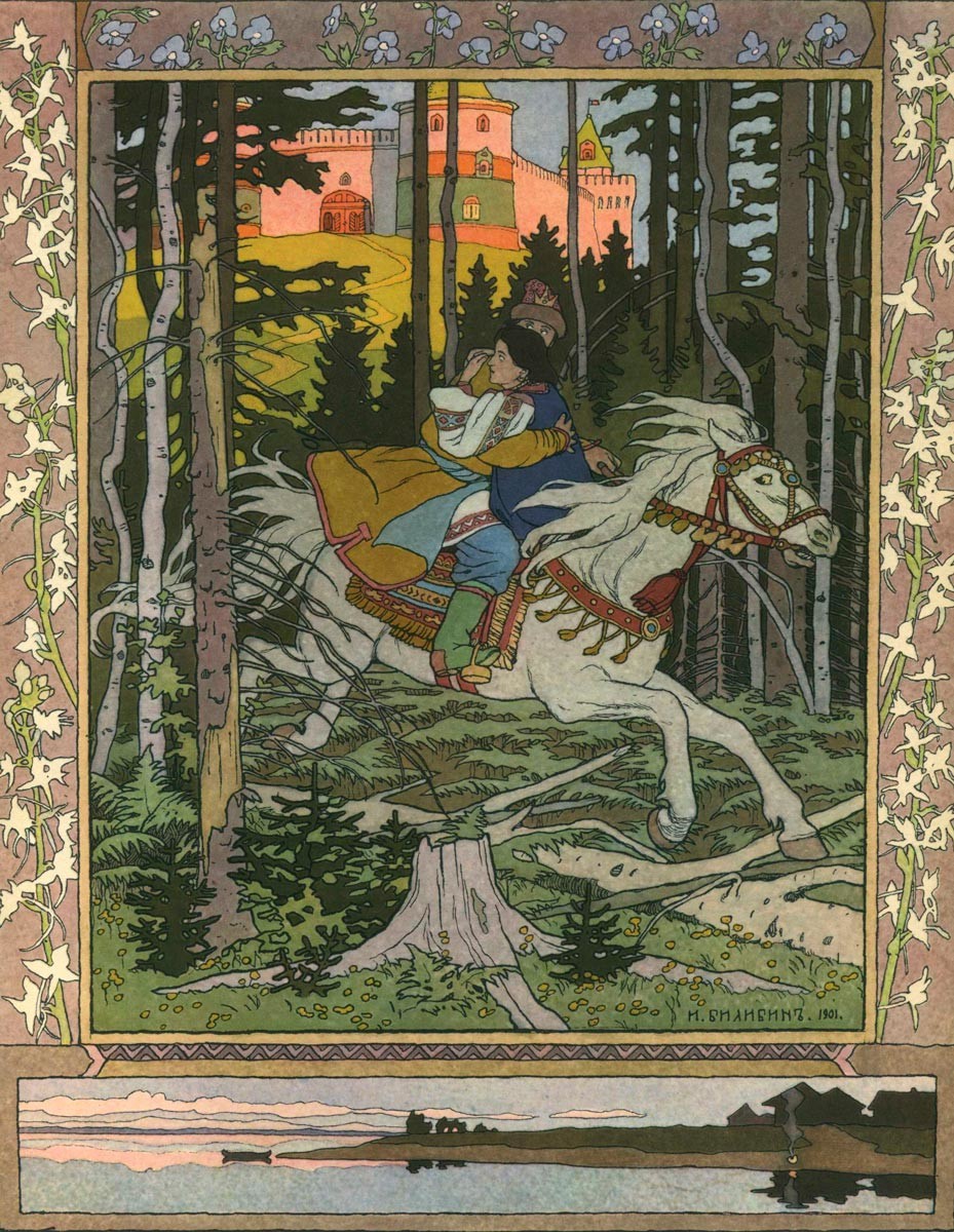 Cuentos de hadas de Pushkin ilustrados por Iván Bilibin.