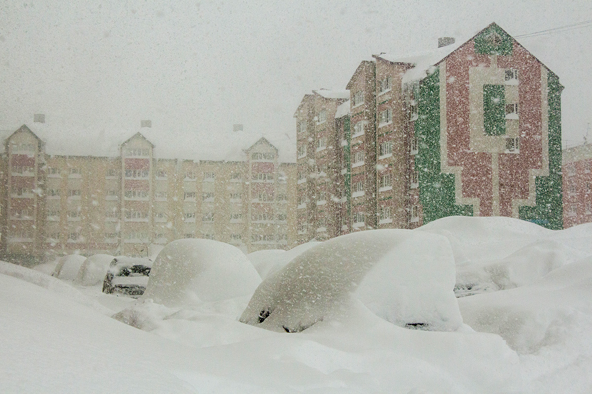 May snowfall in Yuzhno-Sakhalinsk

