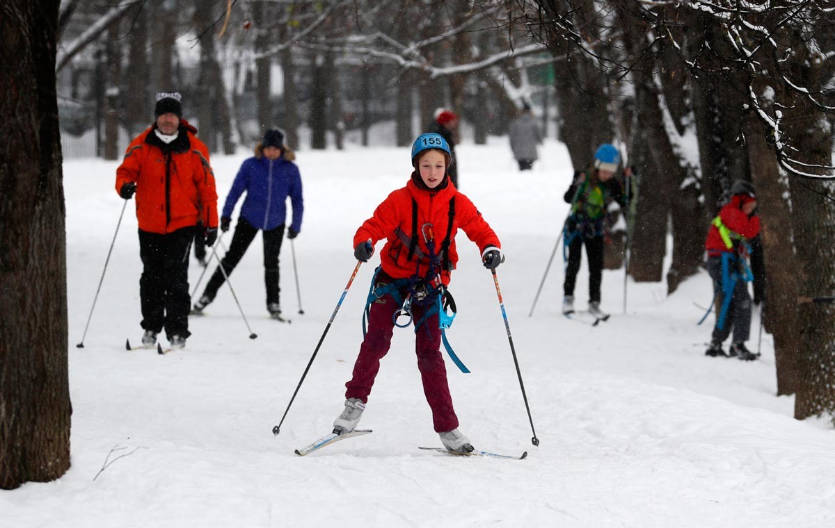 Cross-country skiing is a part of school sports program