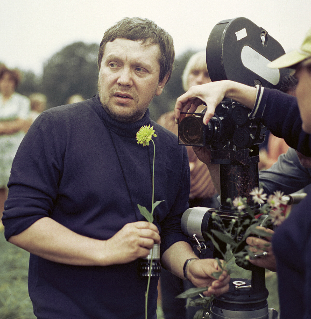 Sergei Solovyov on the set of 'The Lifeguard' movie in 1980.