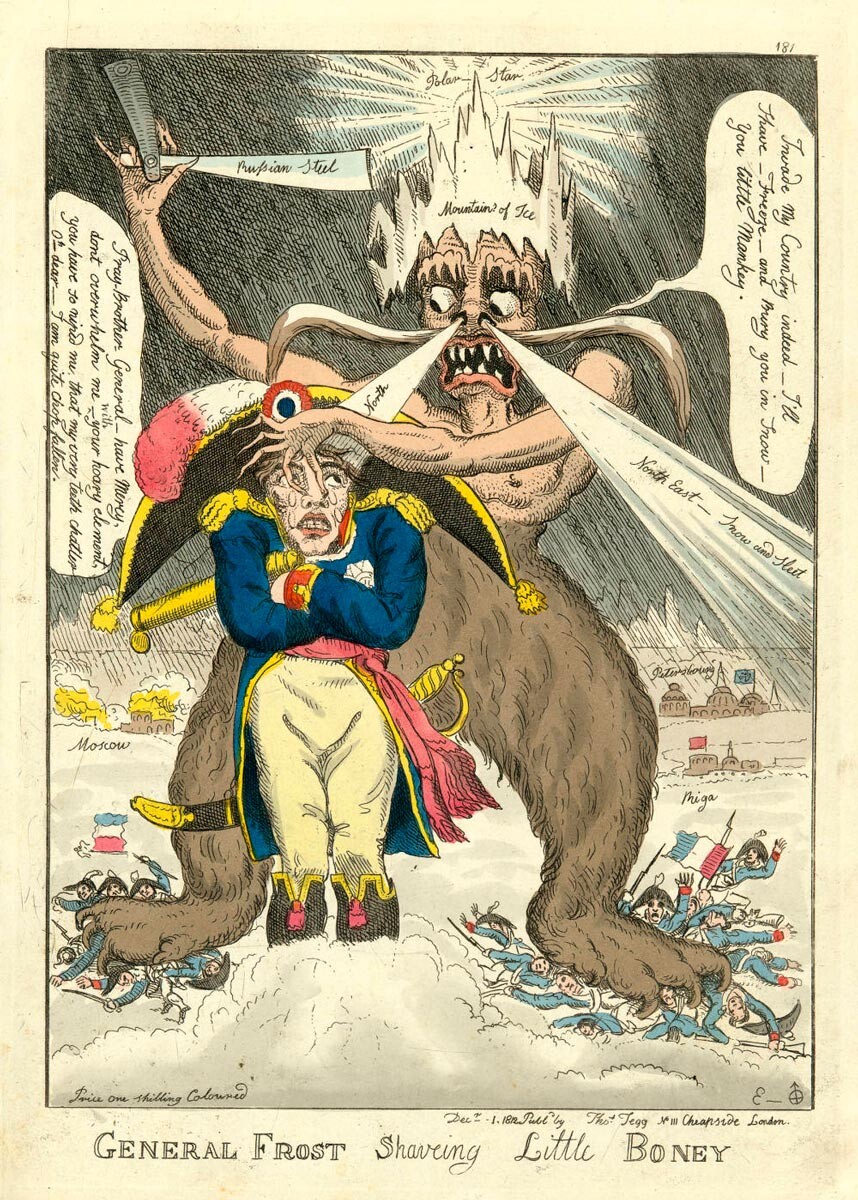 Jenderal Embun Beku Mencukur si Boney Kecil, William Elmes, 1812