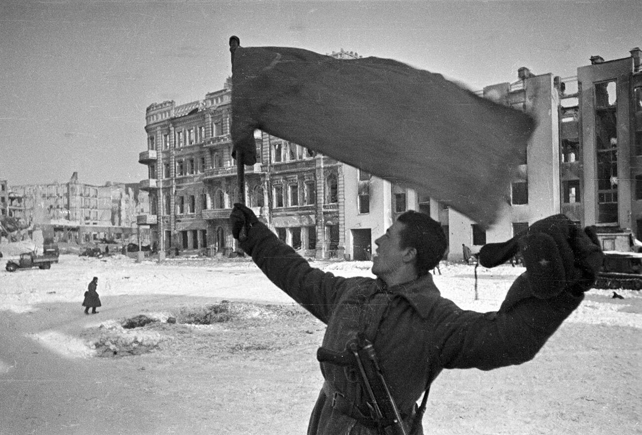 Ejército Rojo en Stalingrado, enero de 1943.
