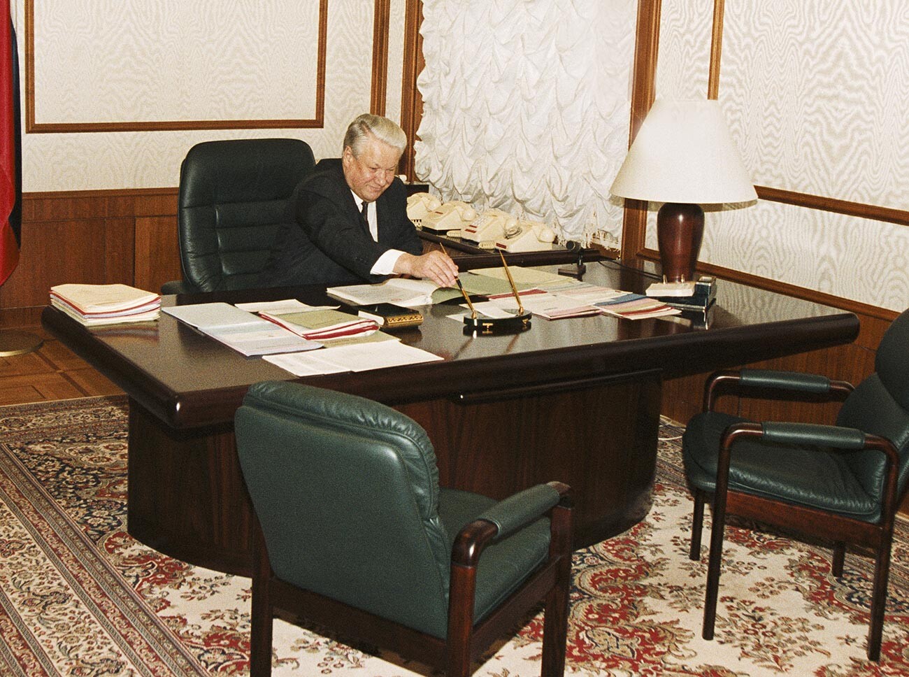 Boris Yeltsin in the Kremlin office