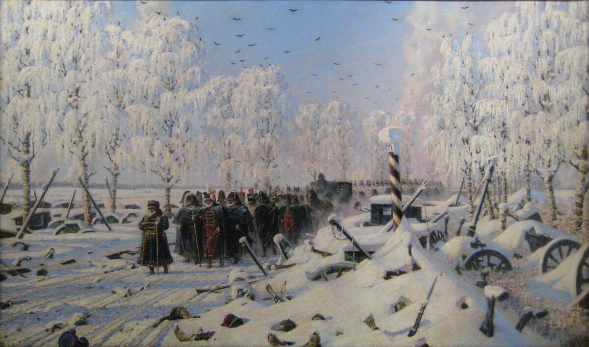 Rückzug Napoleons aus Russland. Gemälde von Wassilij Wereschtschagin.

