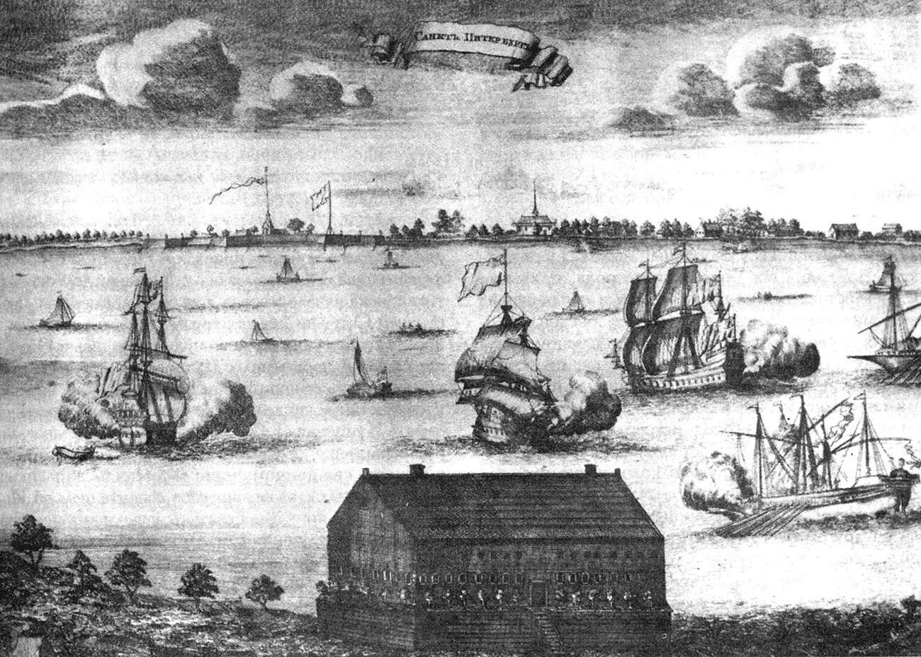 San Pietroburgo nel 1704, di P. Picard
