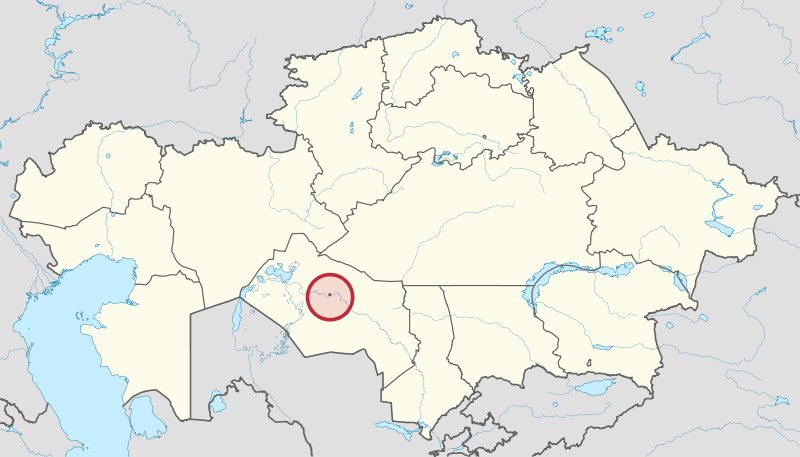 Localização do Cosmódromo de Baikonur, no atual Cazaquistão