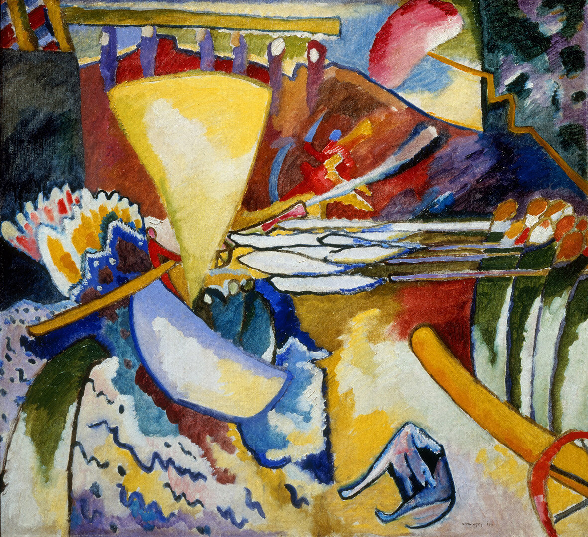 Vasilij Kandinskij: Improvvisazione 11, 1910, olio 97,5 x 106,5 cm The State Russian Museum, San Pietroburgo © 2021. Foto Scala, Firenze