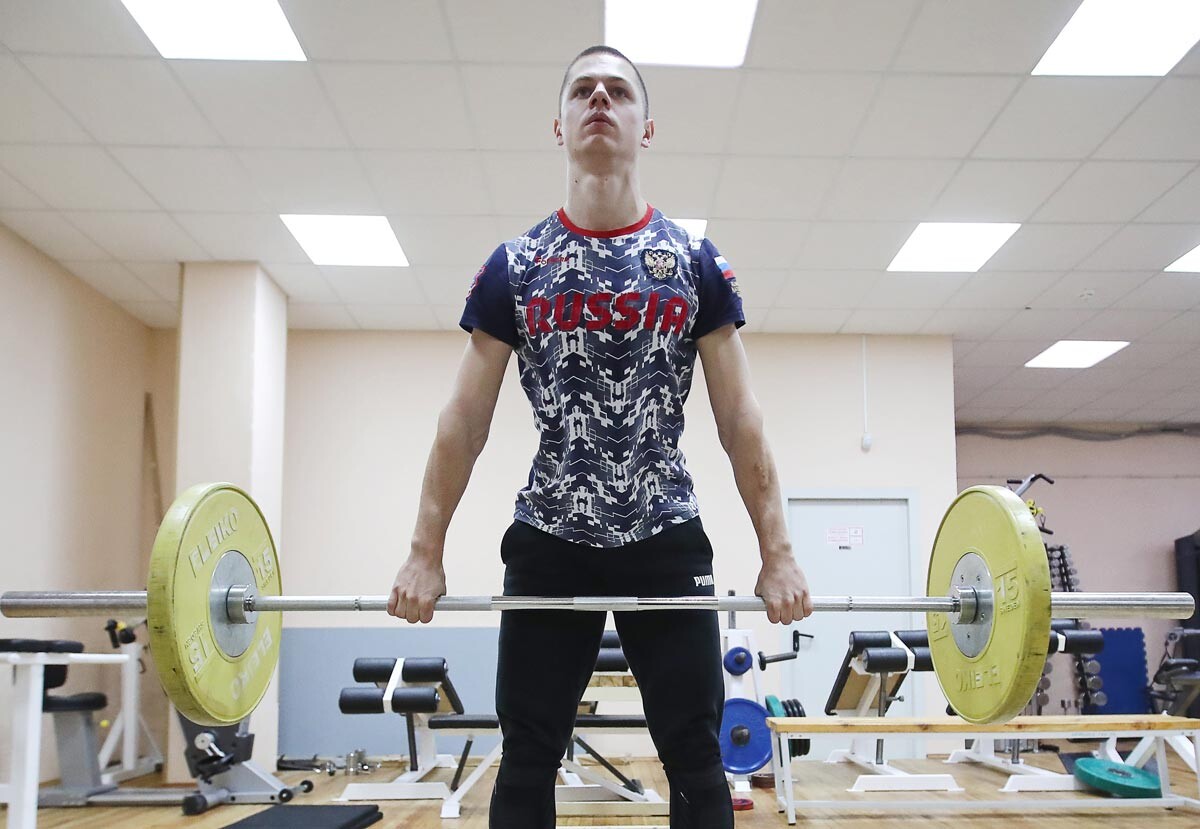Daníl Românov em treinamento.