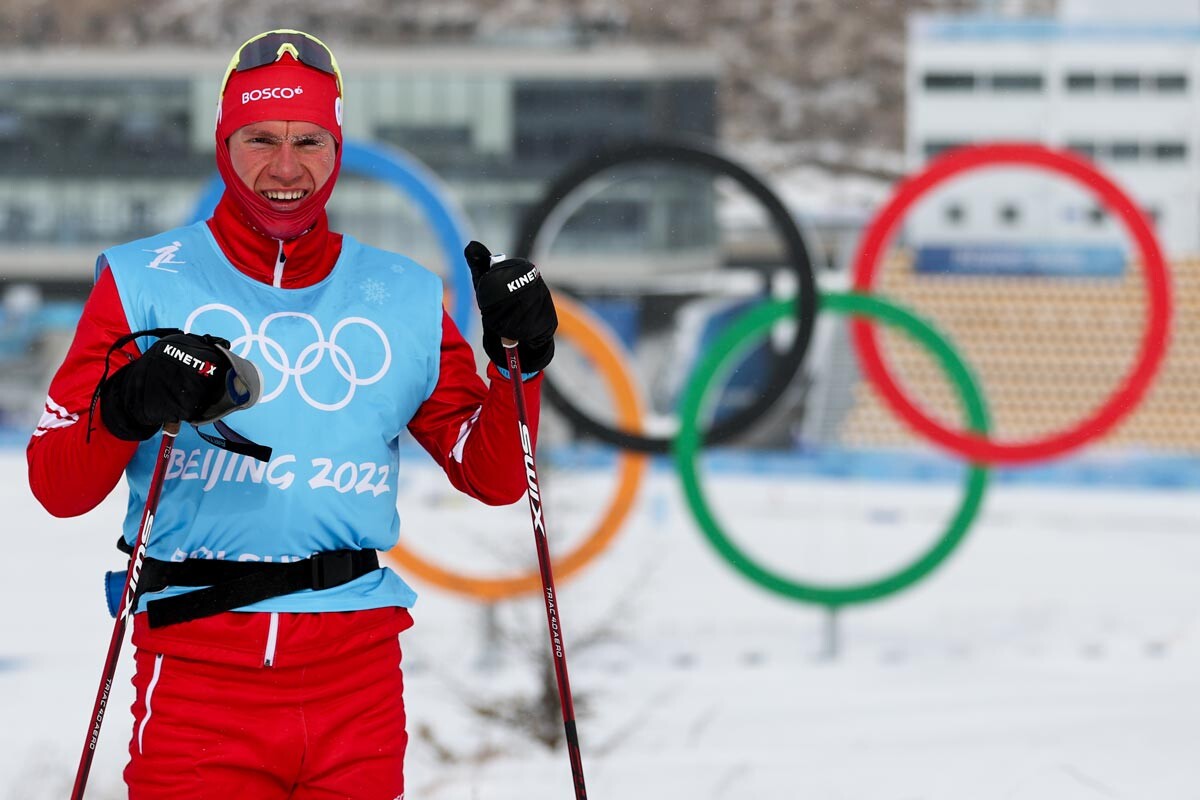 China. Zhangjiakou. Olympics 2022. National Ski Center. Cross-country skiing. Alexander Bolshunov (ROC) during a training session