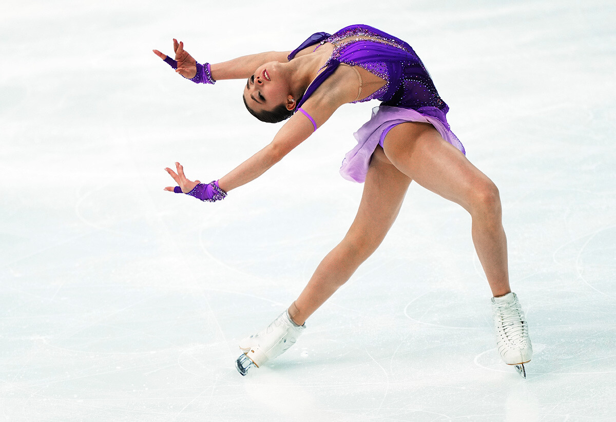 Russia's Kamila Valiyeva performs a short program in the women's single skating at the 6th stage of the Figure Skating World Cup in Sochi