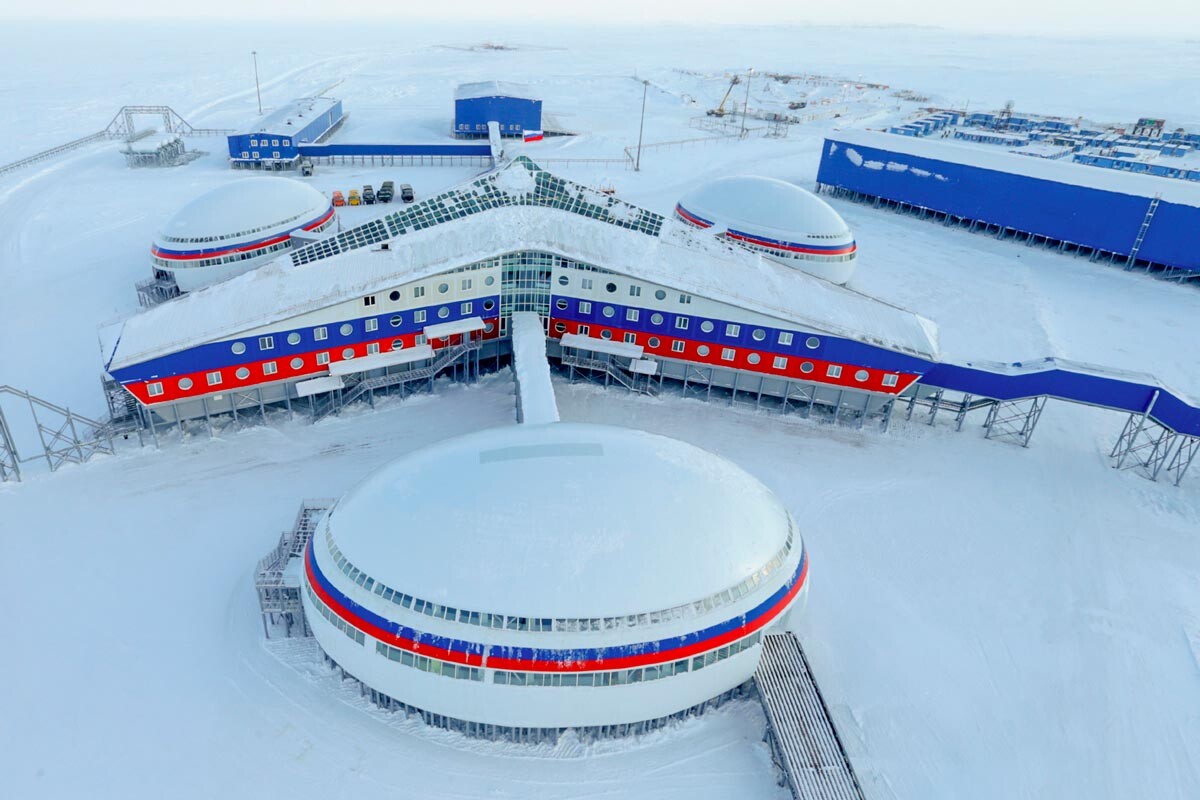 La base Trèfle arctique, sur l'île de la Terre d'Alexandra