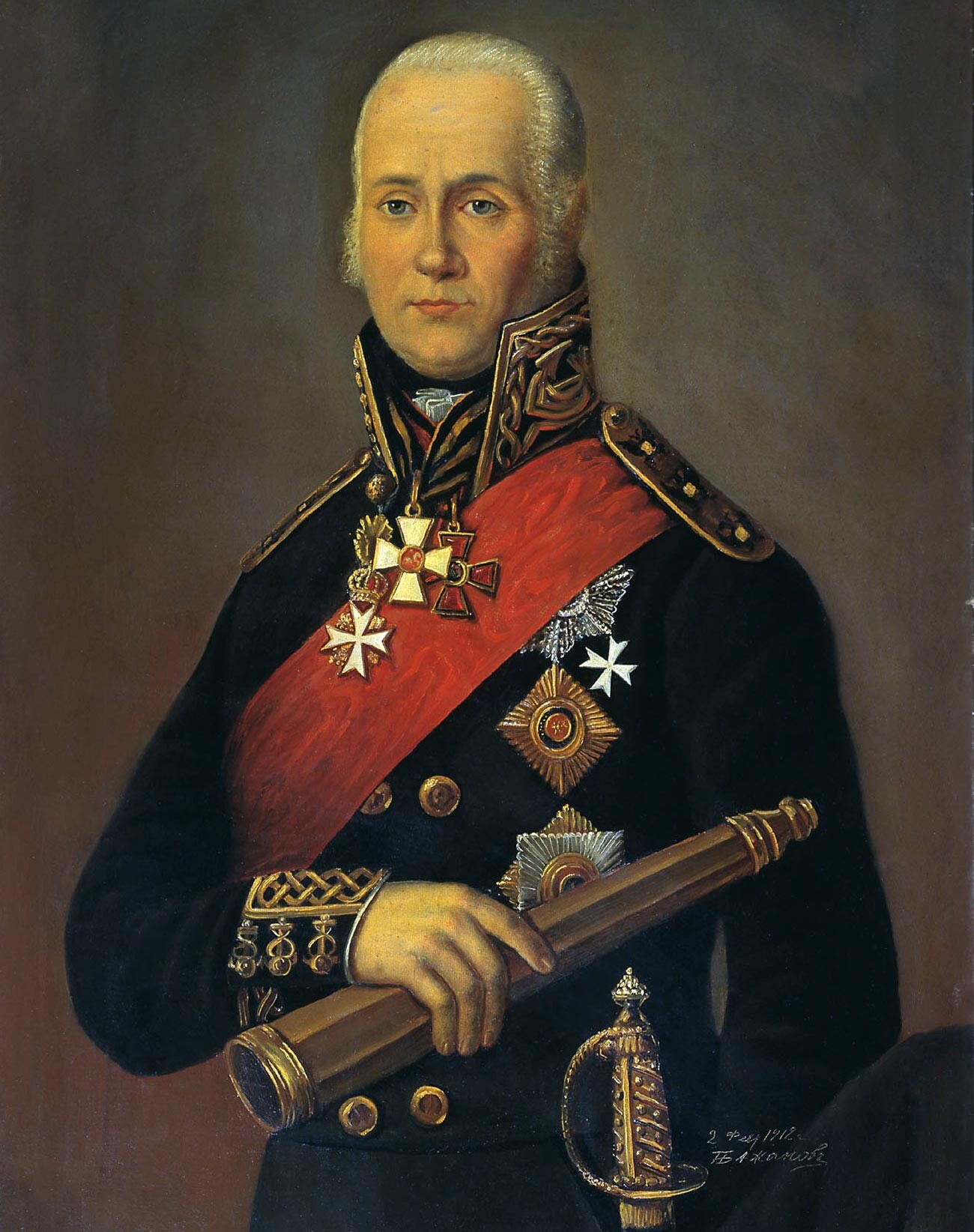 Porträt von Fjodor Uschakow.