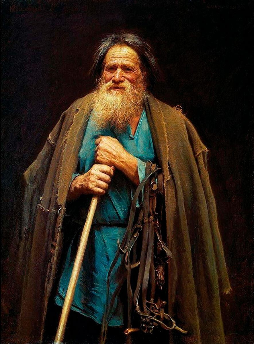 “Seorang petani dengan tali kekang” Ivan Kramskoy, 1883.