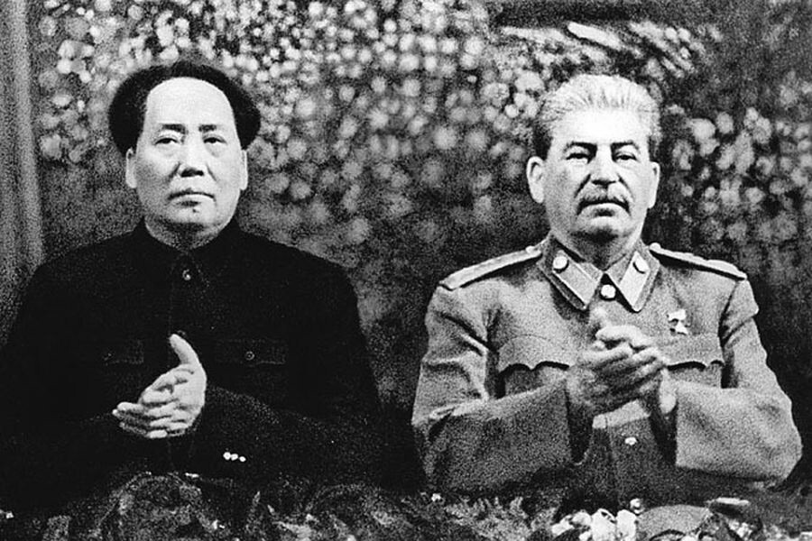 Mao Zedong and Joseph Stalin