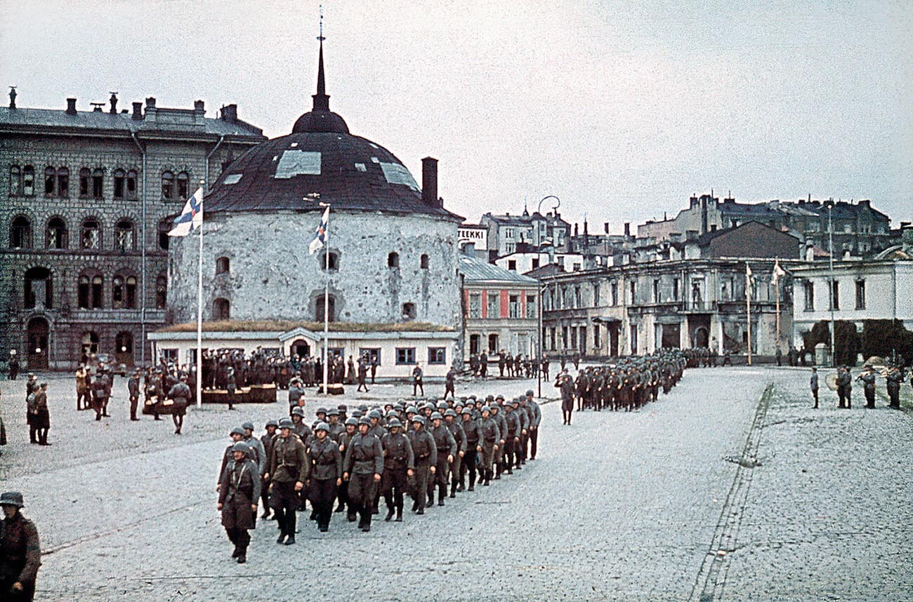 Финские войска в Выборге в августе 1941 года.