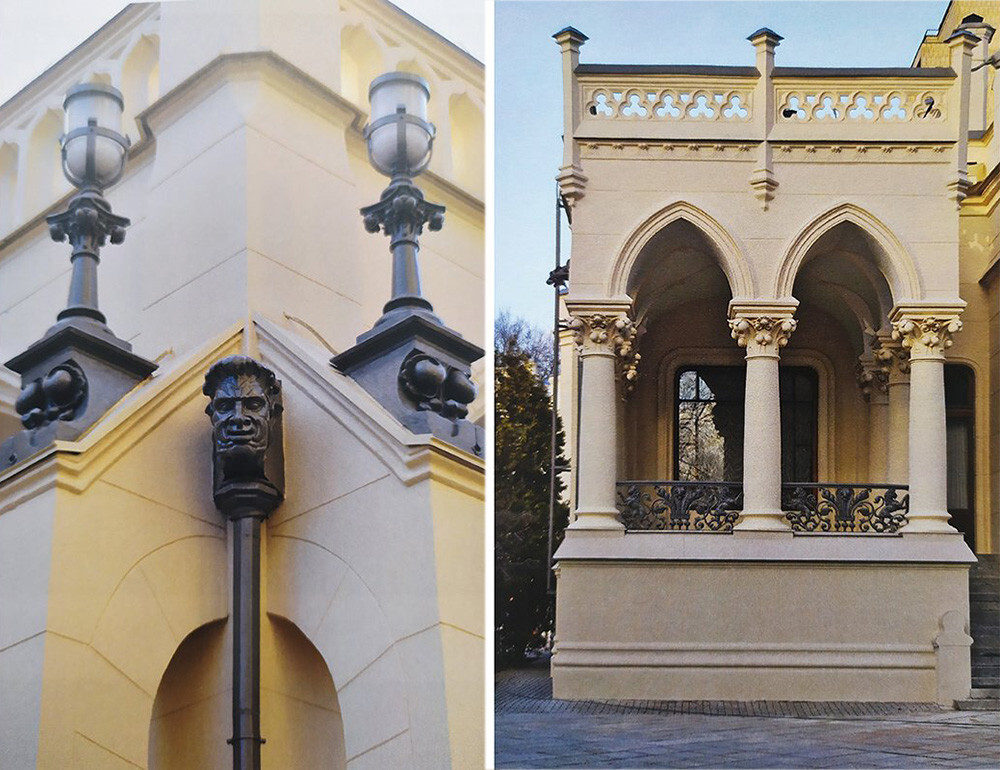 Dekorasi eksterior Rumah Zinaida Morozova.