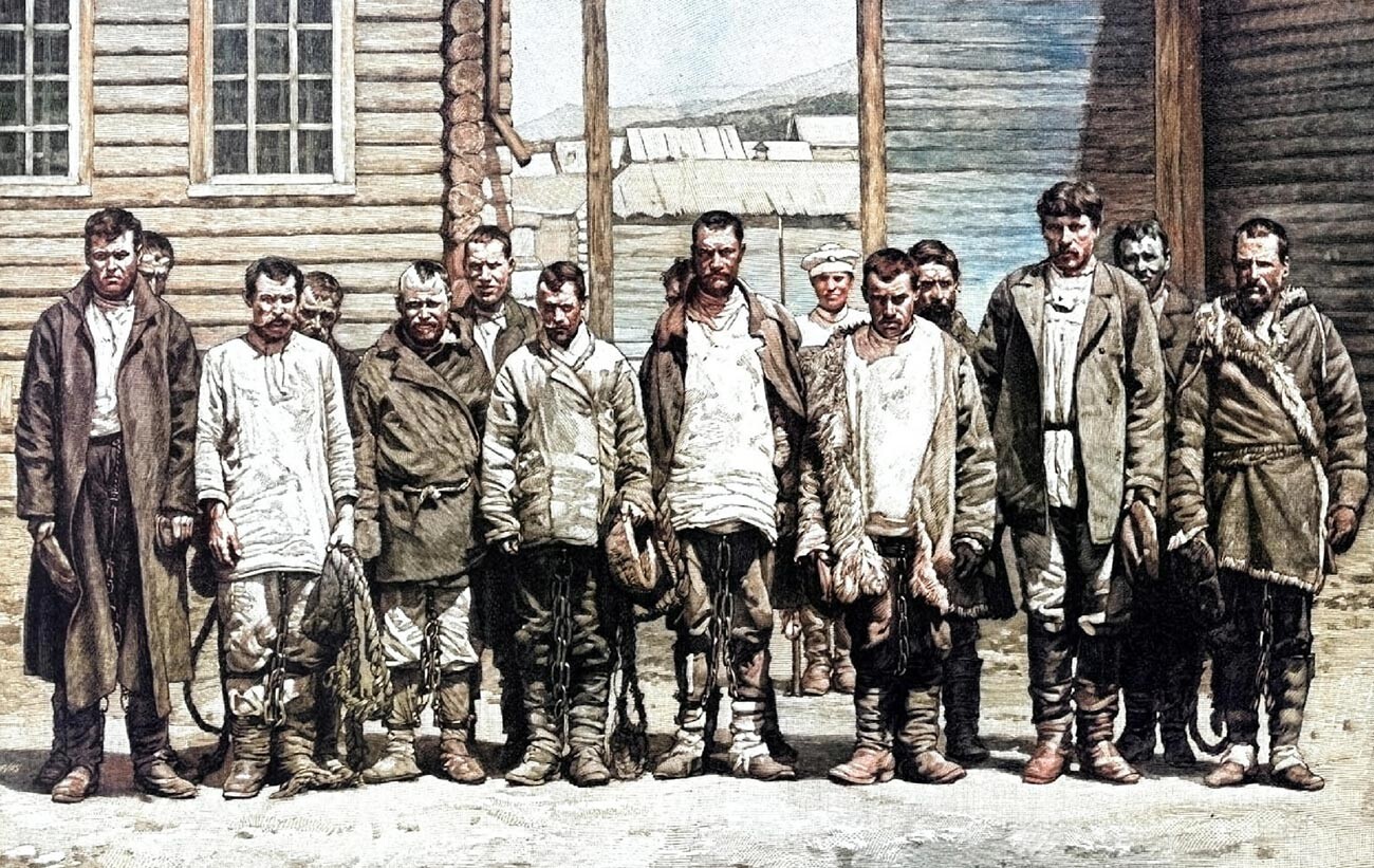 Russische Sträflinge im 19. Jahrhundert.