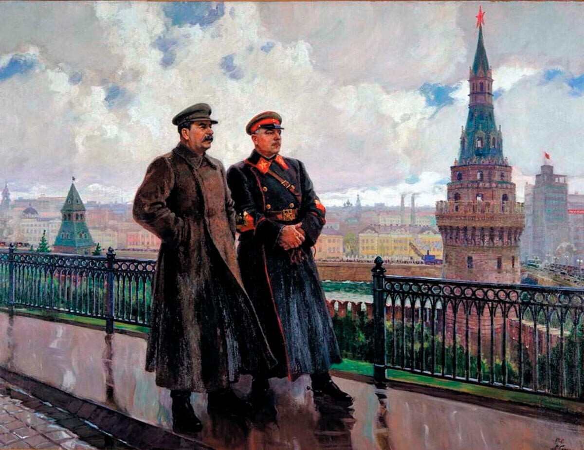 Aleksandr Guerassimov. Stálin e Vorochilov no Kremlin, 1938
