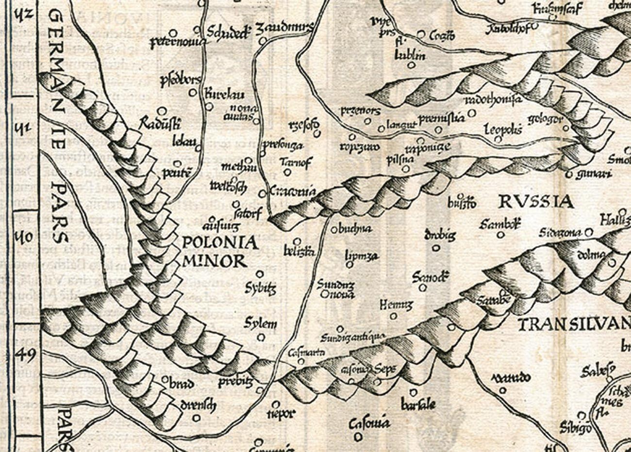 Картата на Малополские и Червена Рутения от 1507 г.от Мартин Валдземюлер