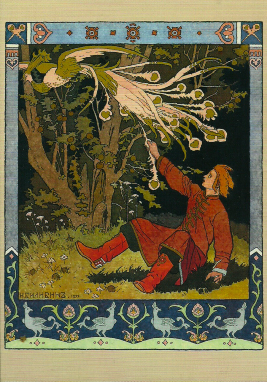 La zhar-ptitsa (“uccello di fuoco”) e Ivan Zarevich, di Ivan Bilibin