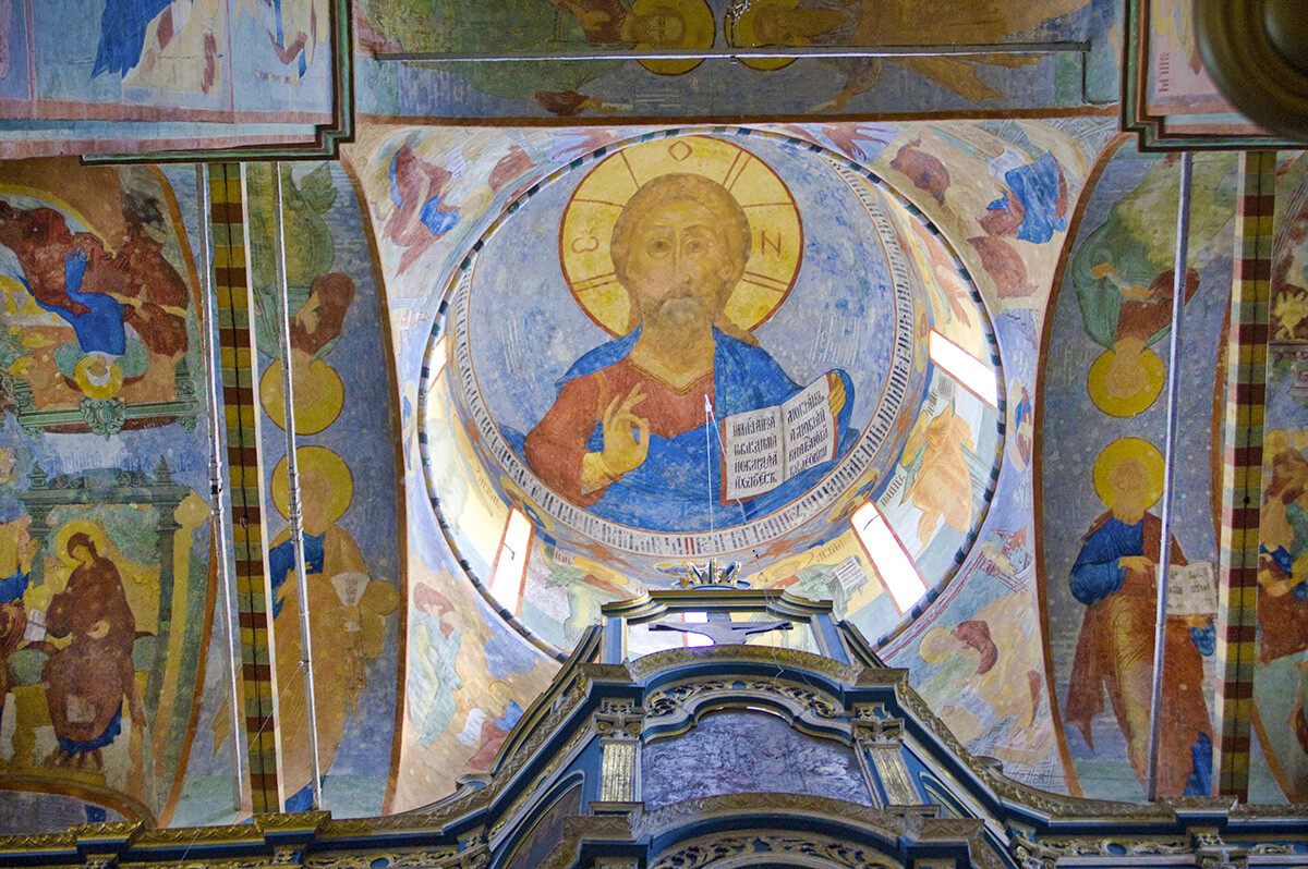 St. Sophia Cathedral. Central dome with fresco of Christ 