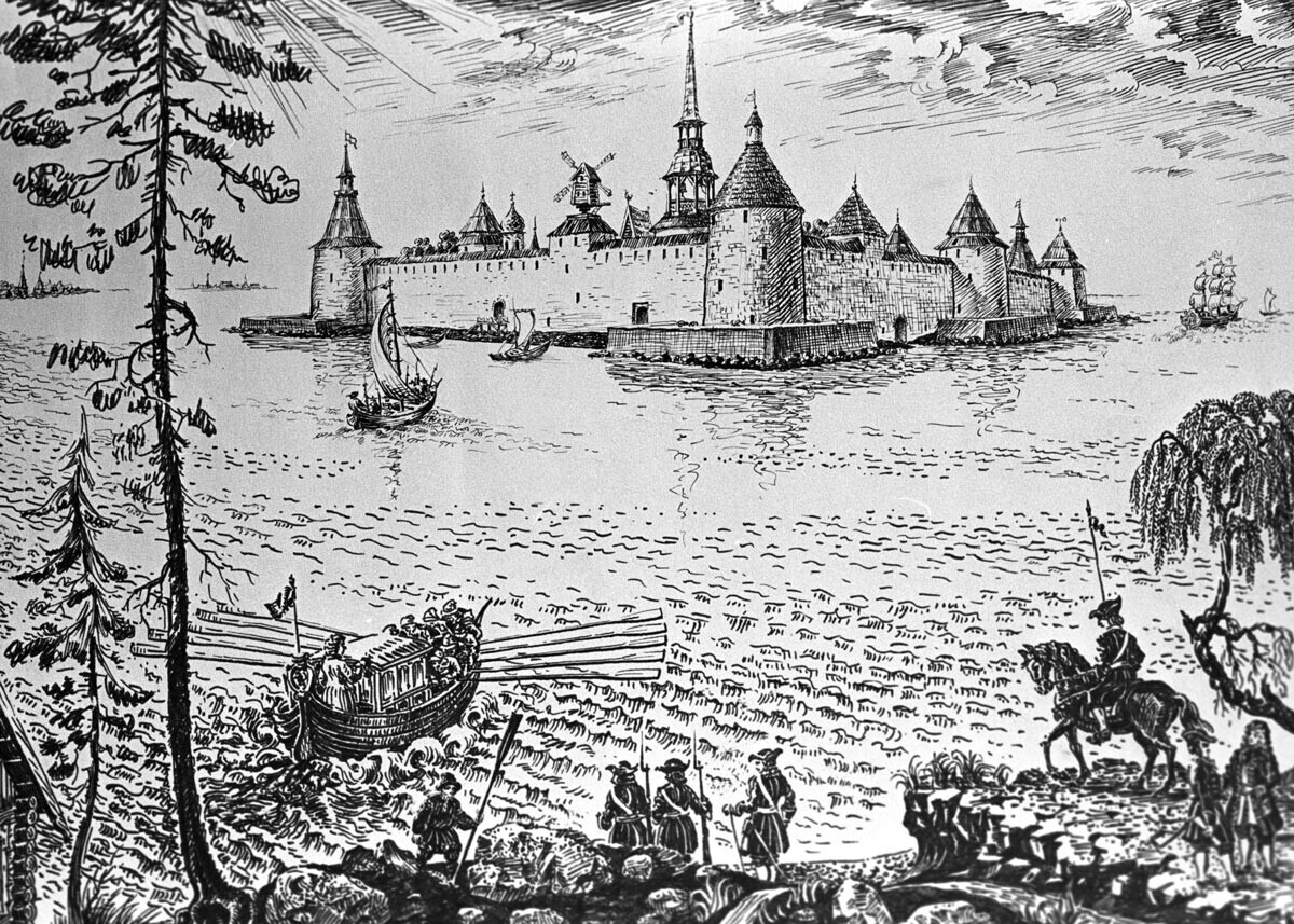 Trdnjava Šlisselburg v začetku 18. stoletja
