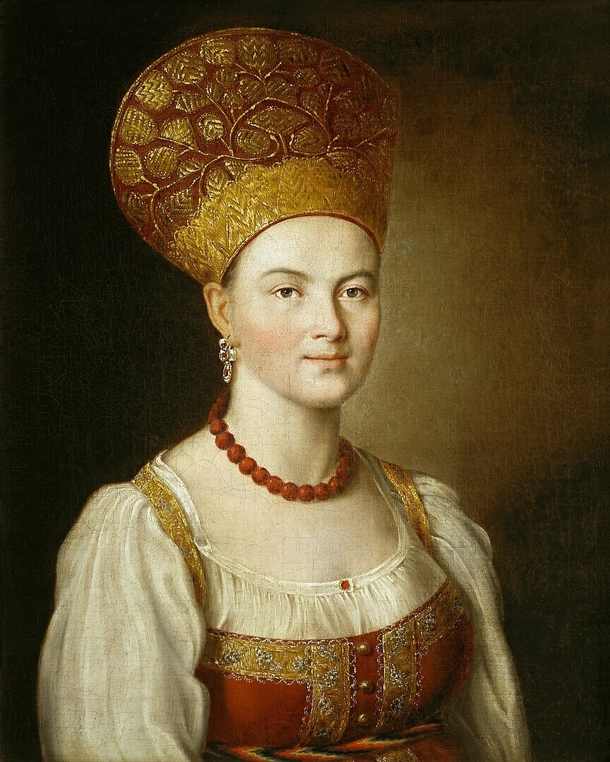 Ivan Argunov. Ritratto di donna sconosciuta in costume russo, 1784