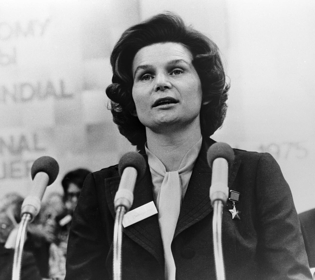Terechkova au Congrès international des femmes, 1975