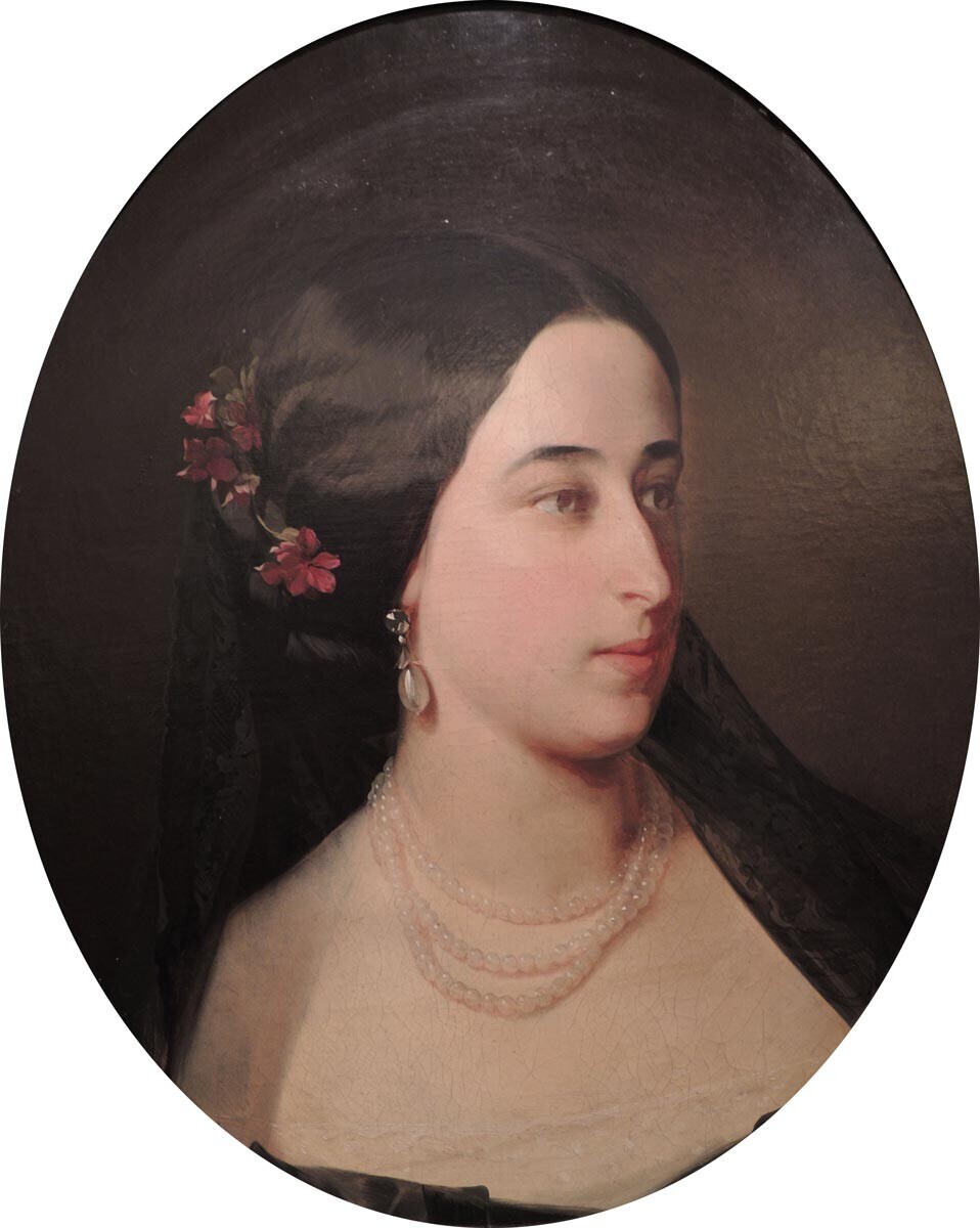 Постарата ќерка на Пушкин Марија Гартунг (1832-1919), дело на портретистот Иван Макаров, 1860.

