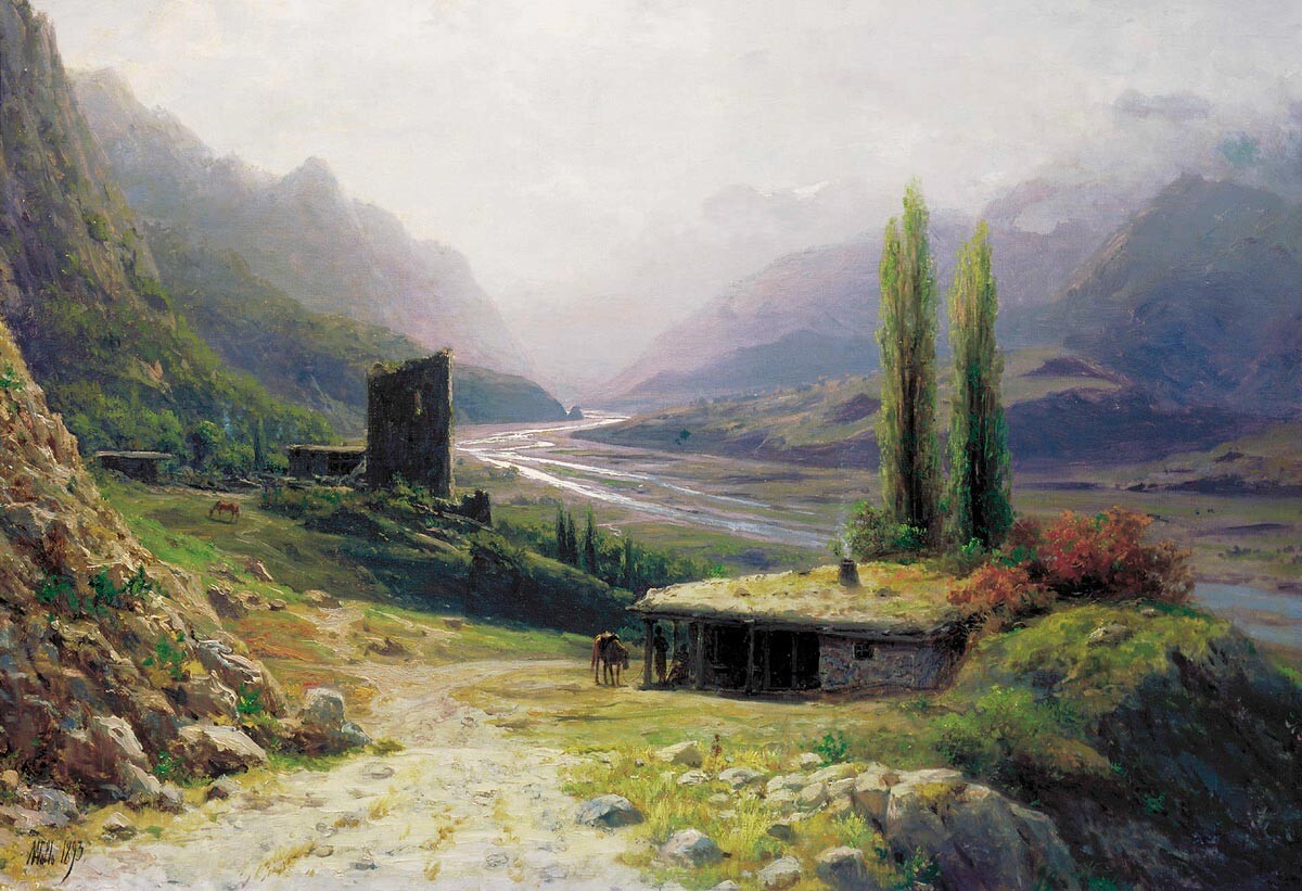 Кавказское ущелье, 1893 г.