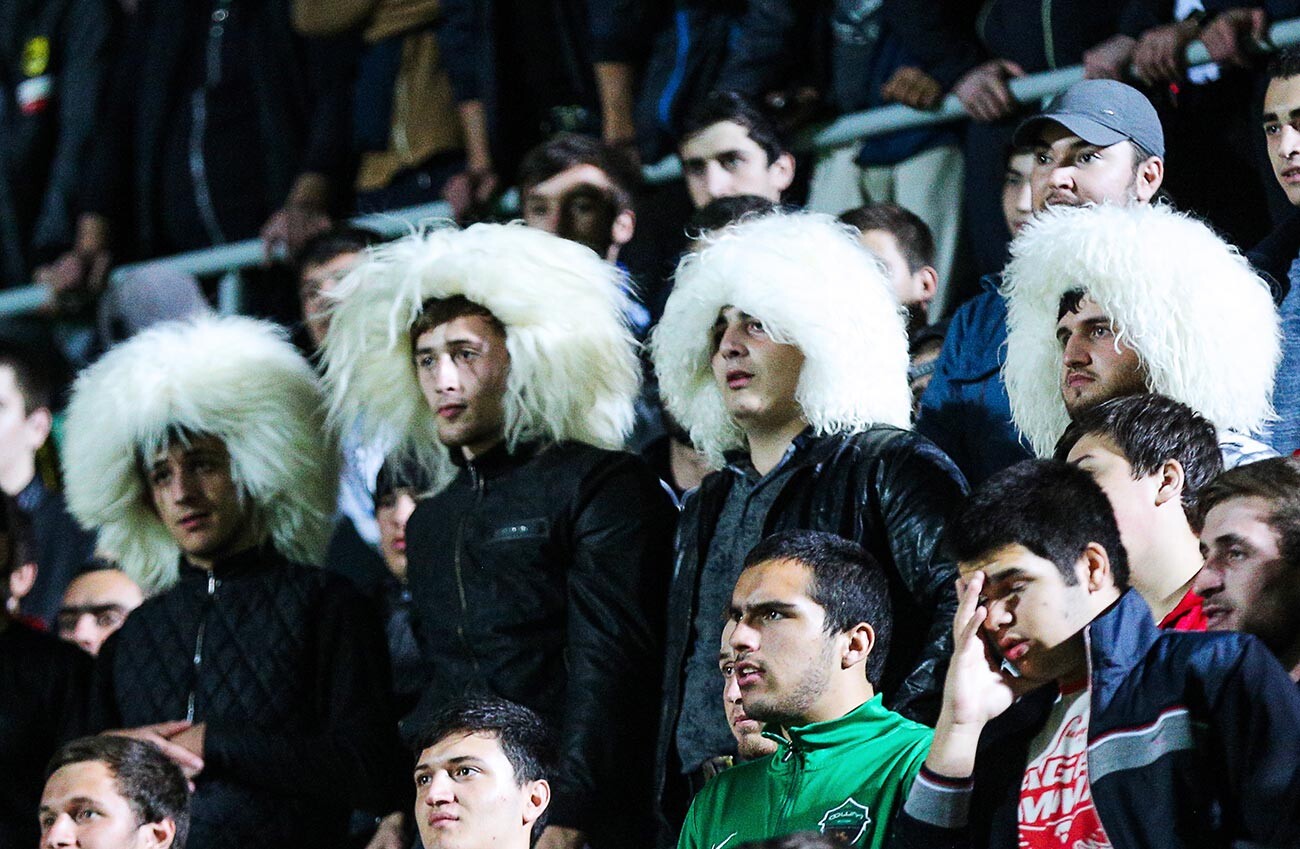 Supporters meet Khabib Nurmagomedov at Anzhi Arena Stadium in Dagestan
