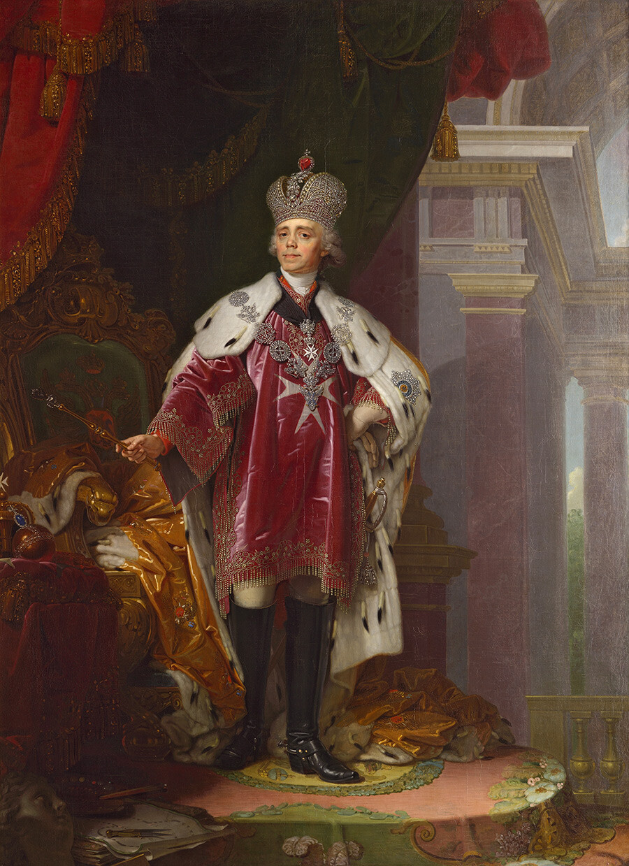 Portret Pavla I. v kronanskih oblačilih (1754-1801). Avtor Vladimir Borovikovski 
