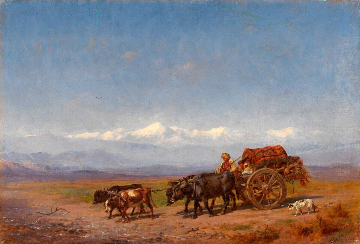 Adegan pedesaan Kaukasia (1850-an).