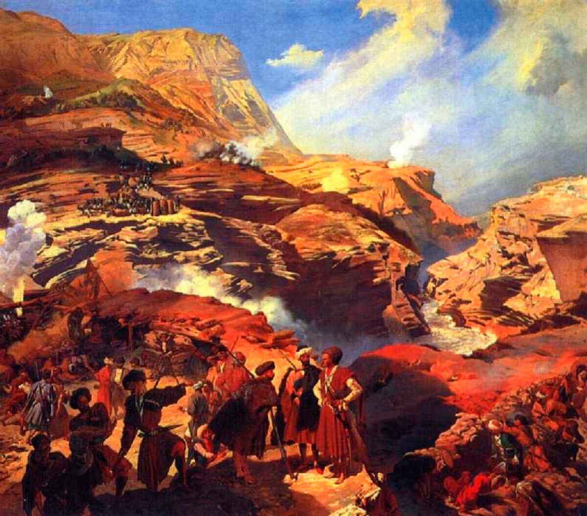 Pertempuran antara pasukan Rusia dan Circassians di Akhatl pada 8 Mei 1841 (1841-1842).