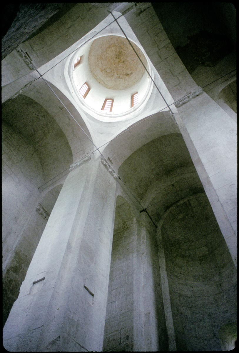 Church of the Intercession on the Nerl, interior. View northeast with dome. June 19, 1994