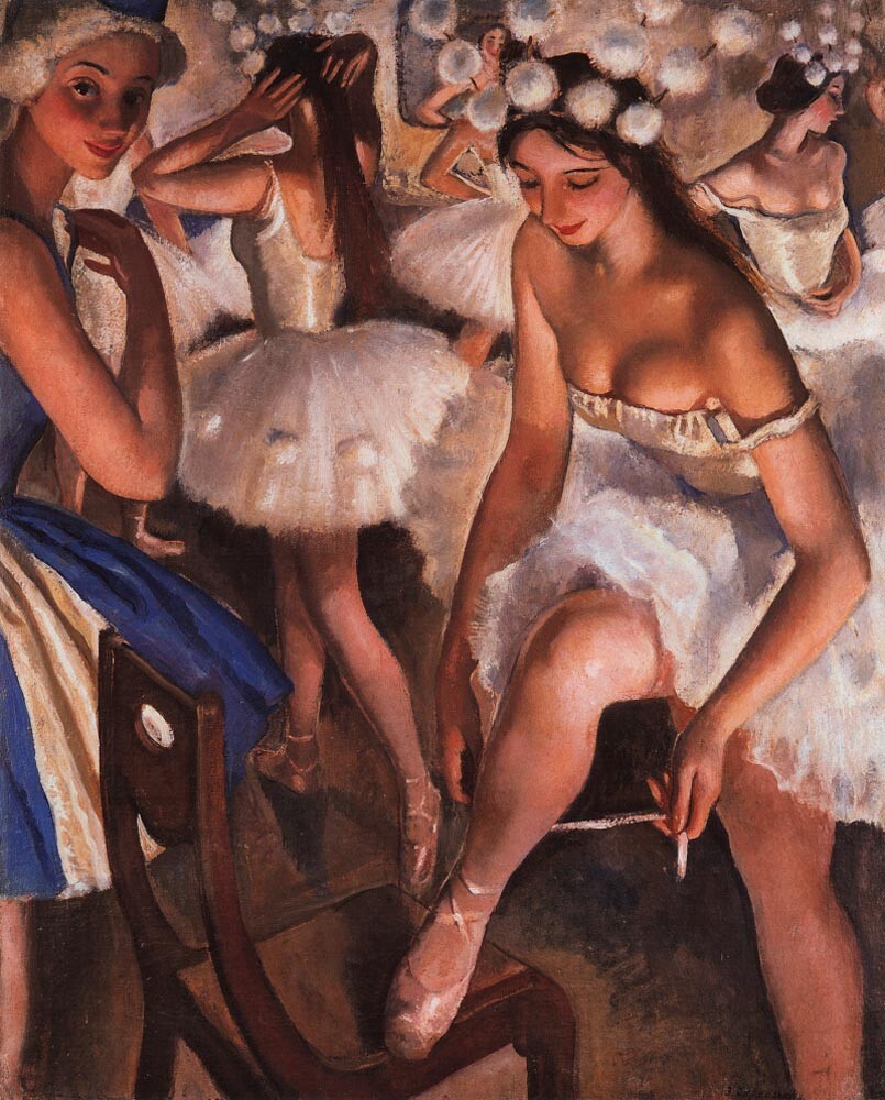 „Балетска гардероба. Пахуљице“, Зинаида Серебрјакова, 1923.
