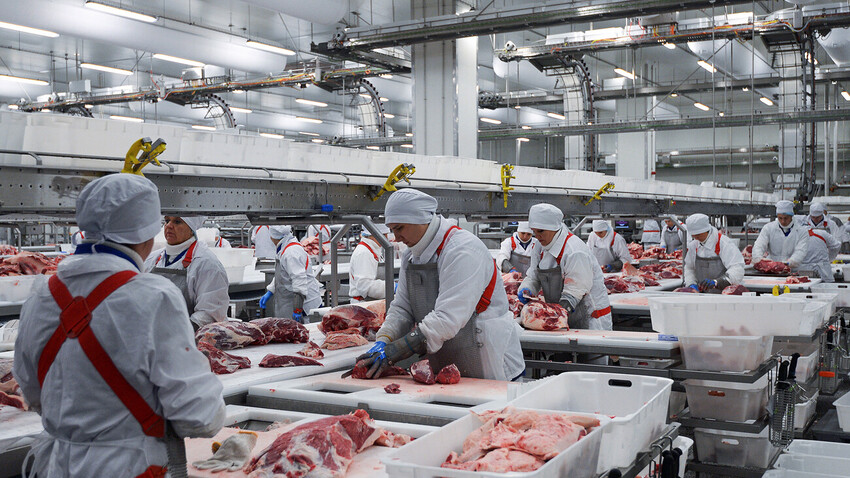 Una instalación de procesamiento de carne en Rusia.