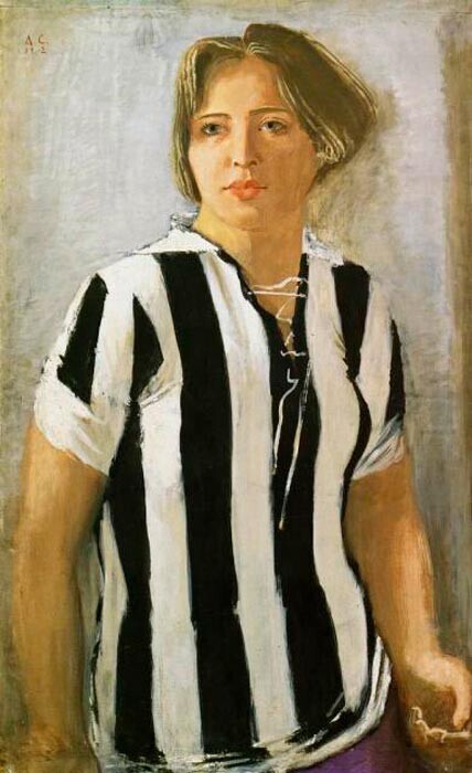 Seorang gadis dengan kaus (1932), Aleksandr Samokhvalov.