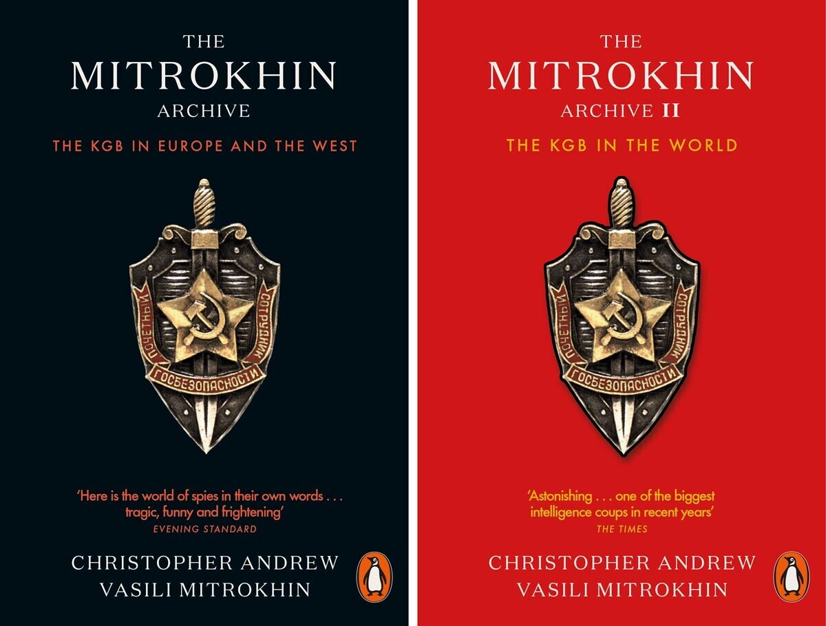 Capa dos livros de Christopher Andrew sobre o Arquivo Mitrokhin.