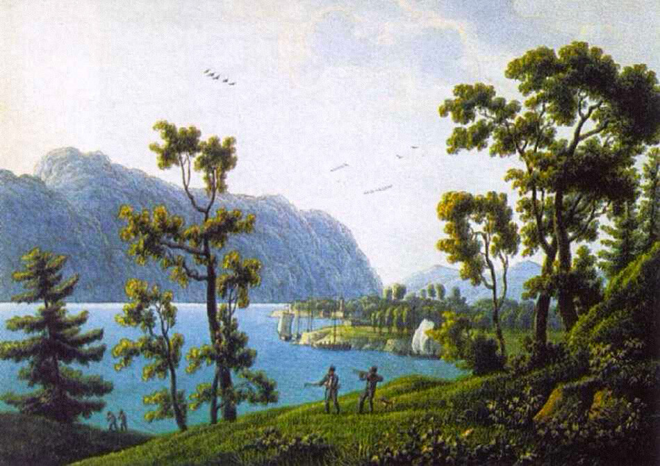 Вид на Никольский монастырь на озере Байкал, 1806 г.
