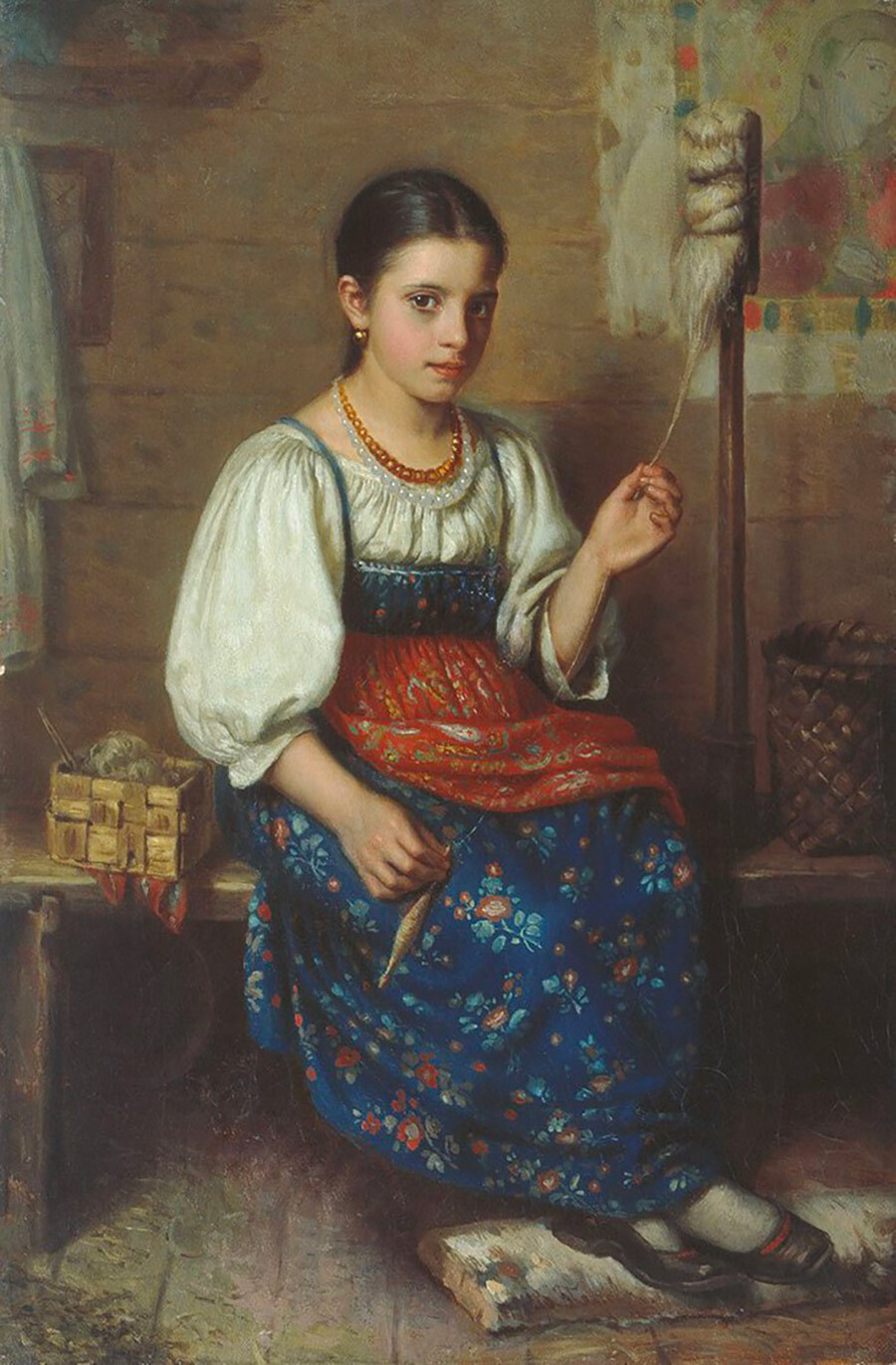 “Gadis pemintal” oleh Nikolai Dubovskoy