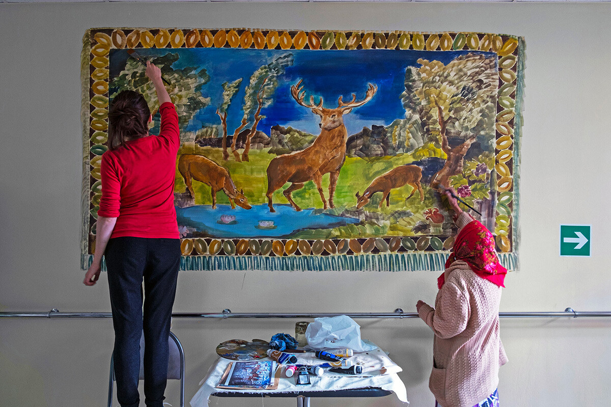 Vacances, peinture murale dans la maison de retraite, 2015