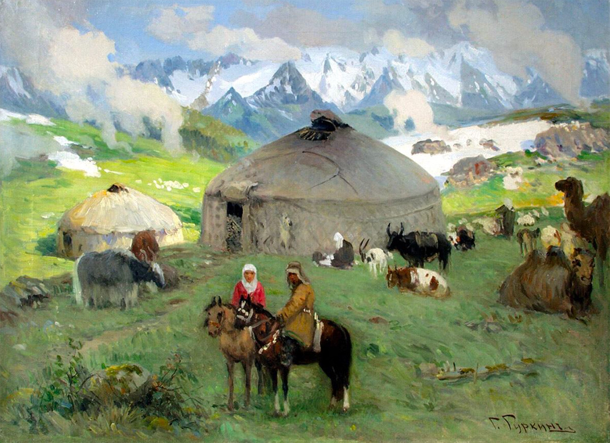 “Accampamento dei nomadi sulle montagne dell’Altaj”, anni Venti del Novecento