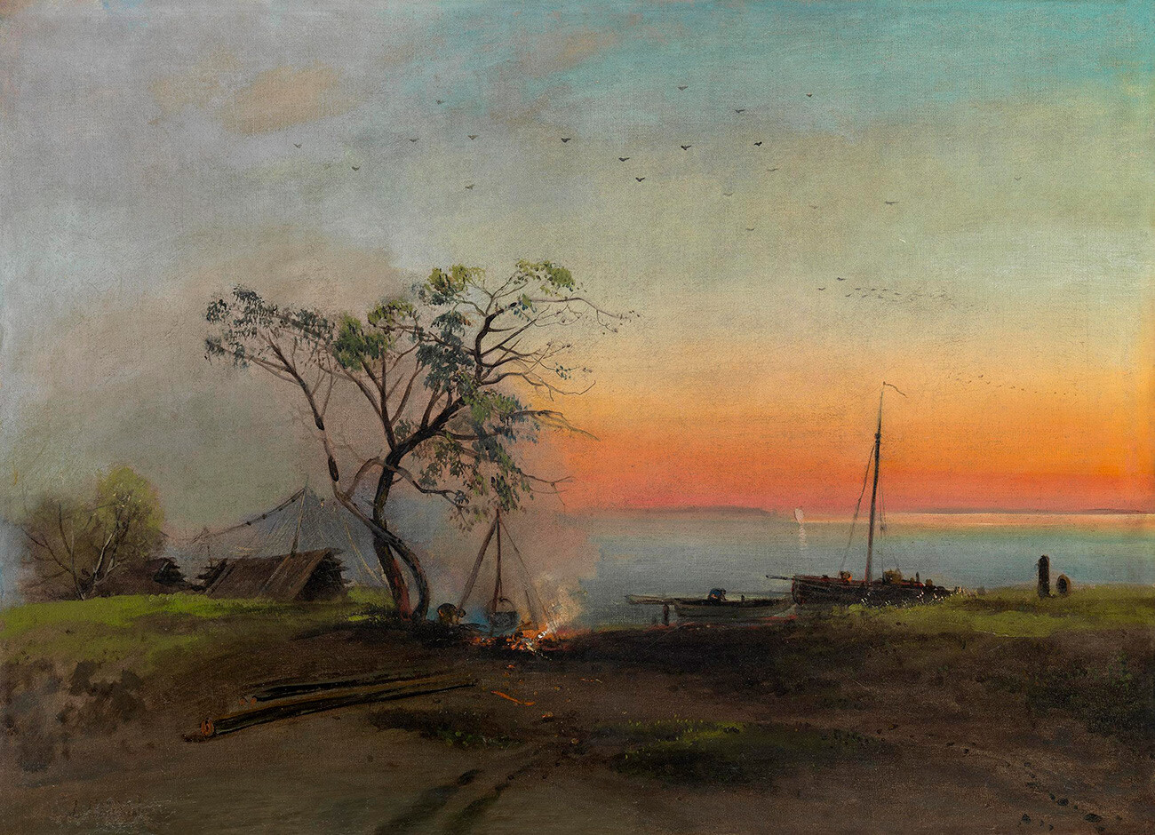 Алексей Саврасов. Рыбаки на Волге, 1872 г.