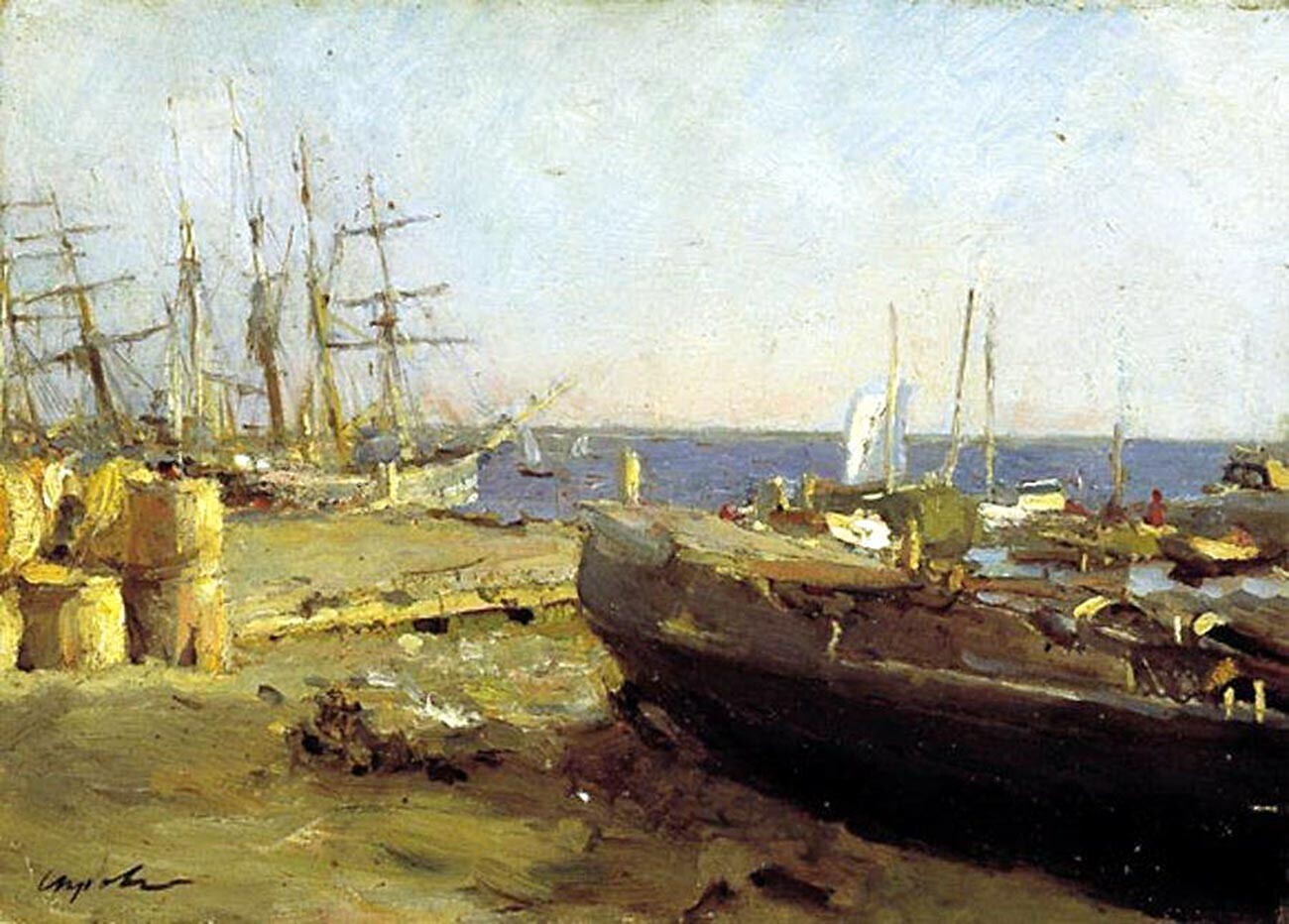 Perahu nelayan di Arkhangelsk (1894).