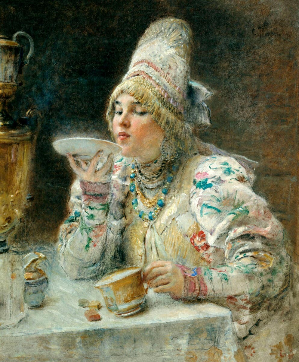 Constantin Makovski. Au thé, 1914 